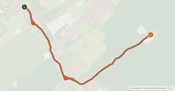 Kartenübersicht der Radroute Stolberg (93) - Stolberg (95)
