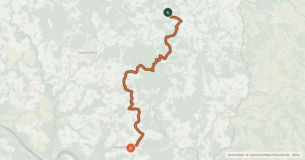 Kartenübersicht der Radroute Stollen-Radweg