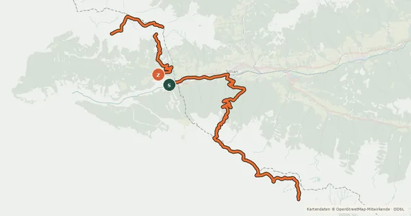 Kartenübersicht der Radroute Stoneman Dolomiti-Bike