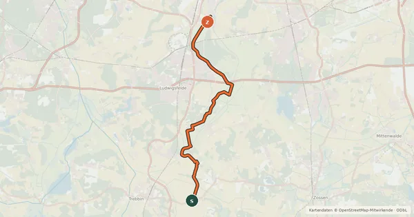 Kartenübersicht der Radroute Storchenroute