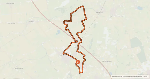 Kartenübersicht der Radroute Storchentörn