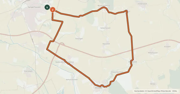 Kartenübersicht der Radroute Straße der Romanik