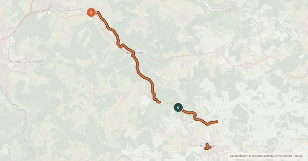 Kartenübersicht der Radroute Streuobst-Radroute Dettingen/Teck - Münsingen - Dettingen/Erms