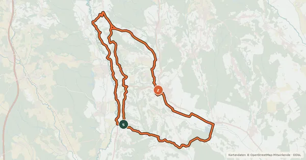 Kartenübersicht der Radroute Streuobstwiesen-Radweg