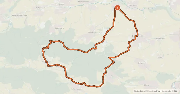 Kartenübersicht der Radroute Stromberg-Tour
