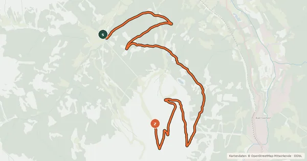 Kartenübersicht der Radroute Stubnerkogel Gipfel