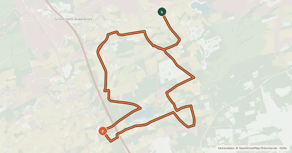 Kartenübersicht der Radroute Stukenbrock und Stukenbrock-Senne