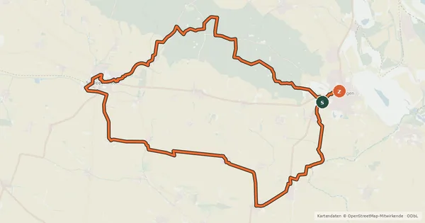 Kartenübersicht der Radroute Südelm-Route