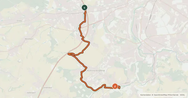 Kartenübersicht der Radroute Südwestroute