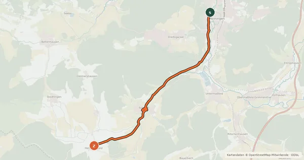 Kartenübersicht der Radroute Sülzetalradweg