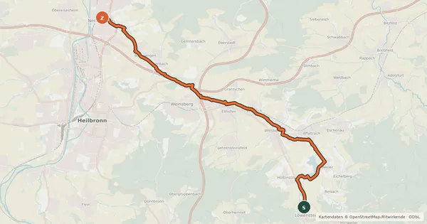 Kartenübersicht der Radroute Sulmtalradweg