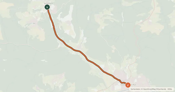 Kartenübersicht der Radroute Sulzbach an der Murr - Spiegelberg