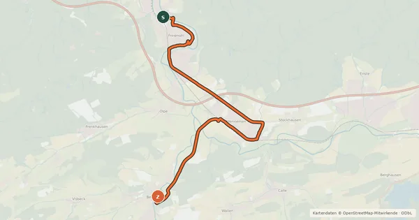 Kartenübersicht der Radroute Sundern! Radrundtour 3TT