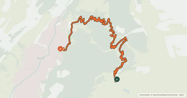 Kartenübersicht der Radroute Sunnegga-Trail