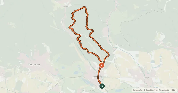 Kartenübersicht der Radroute SW1 (Kleine Mönchsrunde)