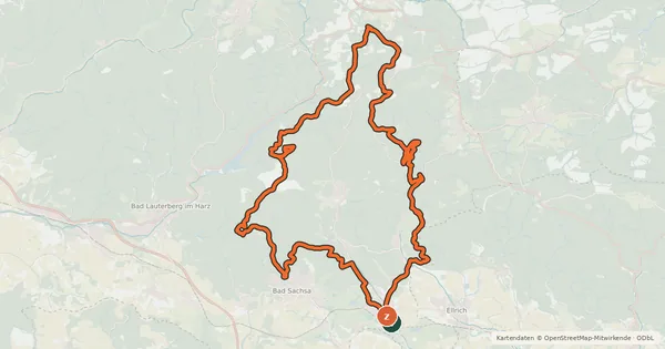 Kartenübersicht der Radroute SW2 (Ravensberger Höhenrausch)