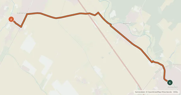 Kartenübersicht der Radroute Swisttal Heimerzheim (16) - Weilerswist (85)