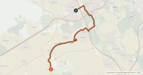 Kartenübersicht der Radroute Tälerroute Neffelbach