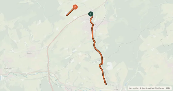 Kartenübersicht der Radroute Tälerroute Urft-Kyll