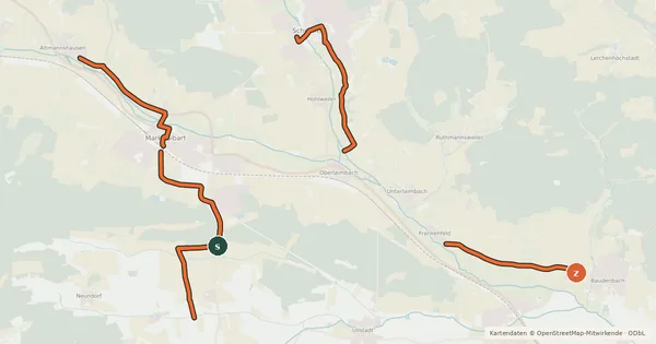 Kartenübersicht der Radroute Talauen Radweg 2