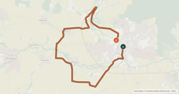Kartenübersicht der Radroute Talauen-Radweg