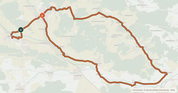 Kartenübersicht der Radroute Talauen Radweg 4