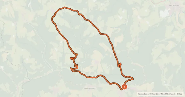 Kartenübersicht der Radroute Tannwald-Strecle