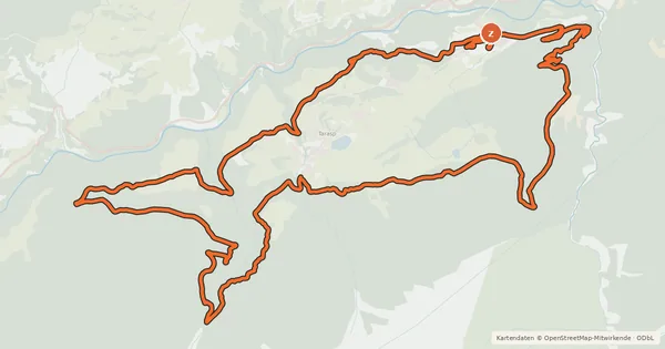 Kartenübersicht der Radroute Tarasp (Vulpera - Vulpera)