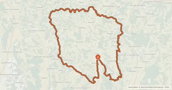 Kartenübersicht der Radroute Tatschkerland-Tour