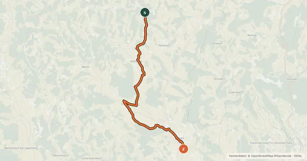 Kartenübersicht der Radroute Tatschkerland-Tour Variante 2