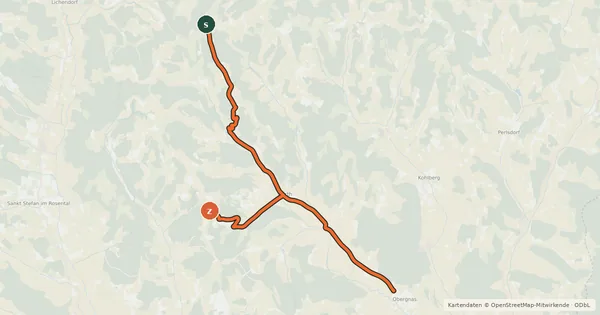 Kartenübersicht der Radroute Tatschkerland-Tour Variante 3