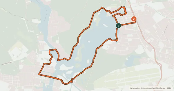 Kartenübersicht der Radroute Tegeler See Route