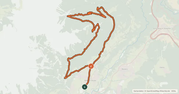 Kartenübersicht der Radroute Telfer Berg