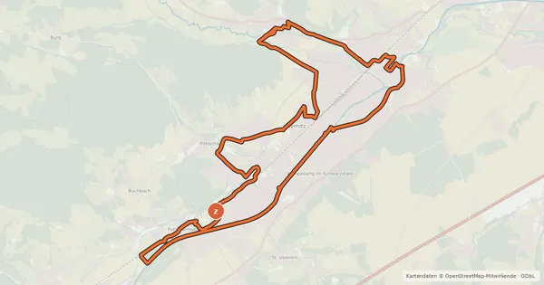 Kartenübersicht der Radroute Ternitz Radweg 2