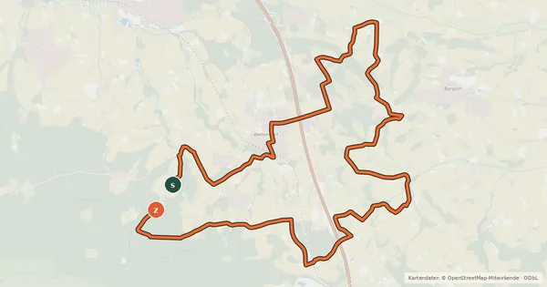 Kartenübersicht der Radroute Terra Trail 14