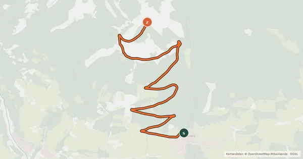 Kartenübersicht der Radroute Tessenberger Alm