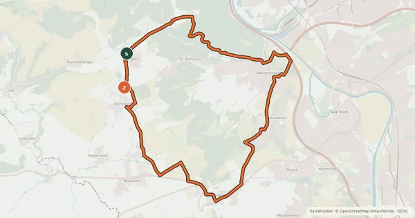 Kartenübersicht der Radroute Teufelsburg Runde