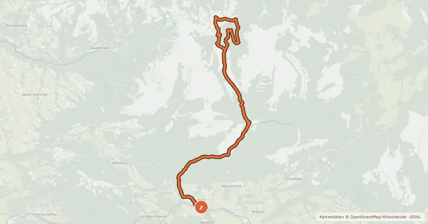 Kartenübersicht der Radroute TG16 Genneralm-Tour