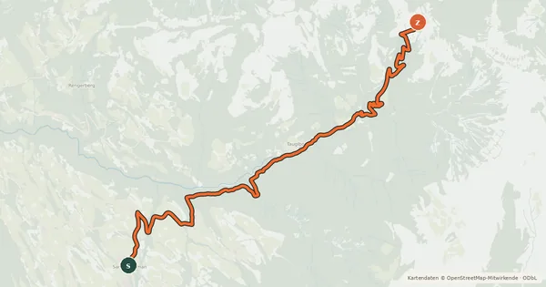 Kartenübersicht der Radroute TG21 Bergalm tour