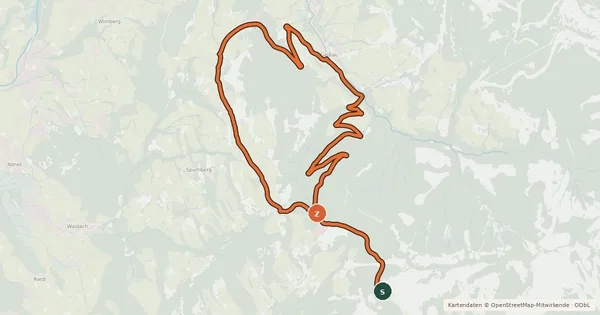 Kartenübersicht der Radroute TG25 Knoglberg loop