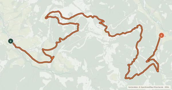 Kartenübersicht der Radroute TG26 Gaissau-Hintersee