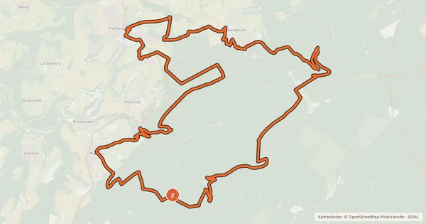 Kartenübersicht der Radroute Thalfanger Rad-Aktiv-Route
