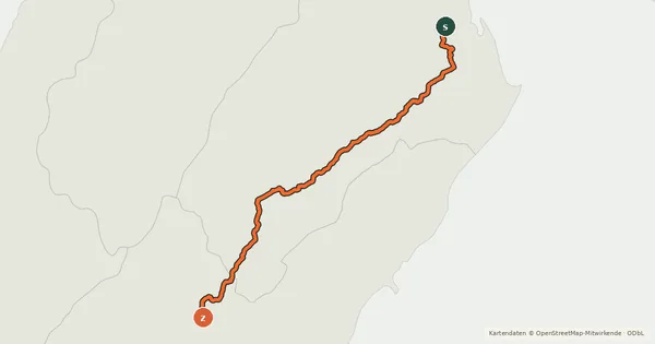 Kartenübersicht der Radroute The Molesworth Muster Trail