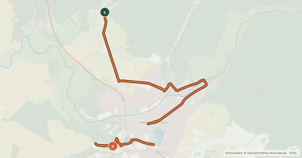 Kartenübersicht der Radroute Themenroute 1