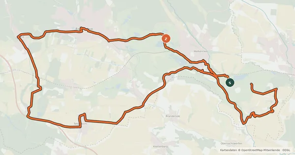 Kartenübersicht der Radroute Themenroute 3