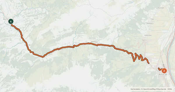 Kartenübersicht der Radroute Thur-Route