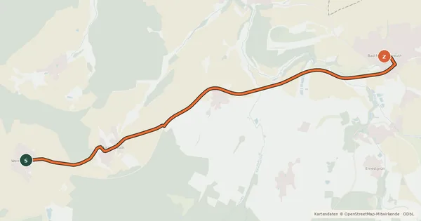 Kartenübersicht der Radroute TIR 7