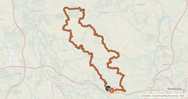 Kartenübersicht der Radroute Töddenland Radweg