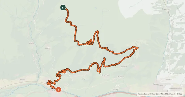Kartenübersicht der Radroute Torrenttrail Bike