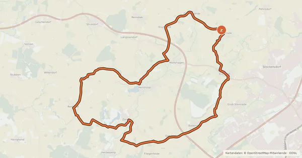 Kartenübersicht der Radroute Tour 1, Radwander-Rundweg, Stormarn